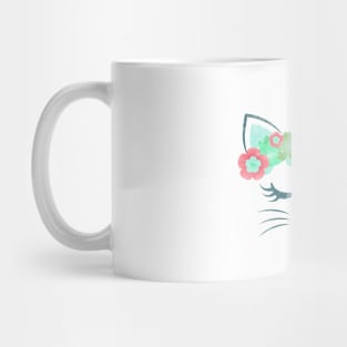 vintage Kawaii cat, kitty kat, flower crown, cute cat, cat party, cat gift, pretty kitty, cat lover, cat collection Mug